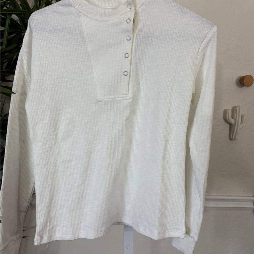 NWT ATOIR White Long Sleeve 100% Cotton The Sandy Top XS