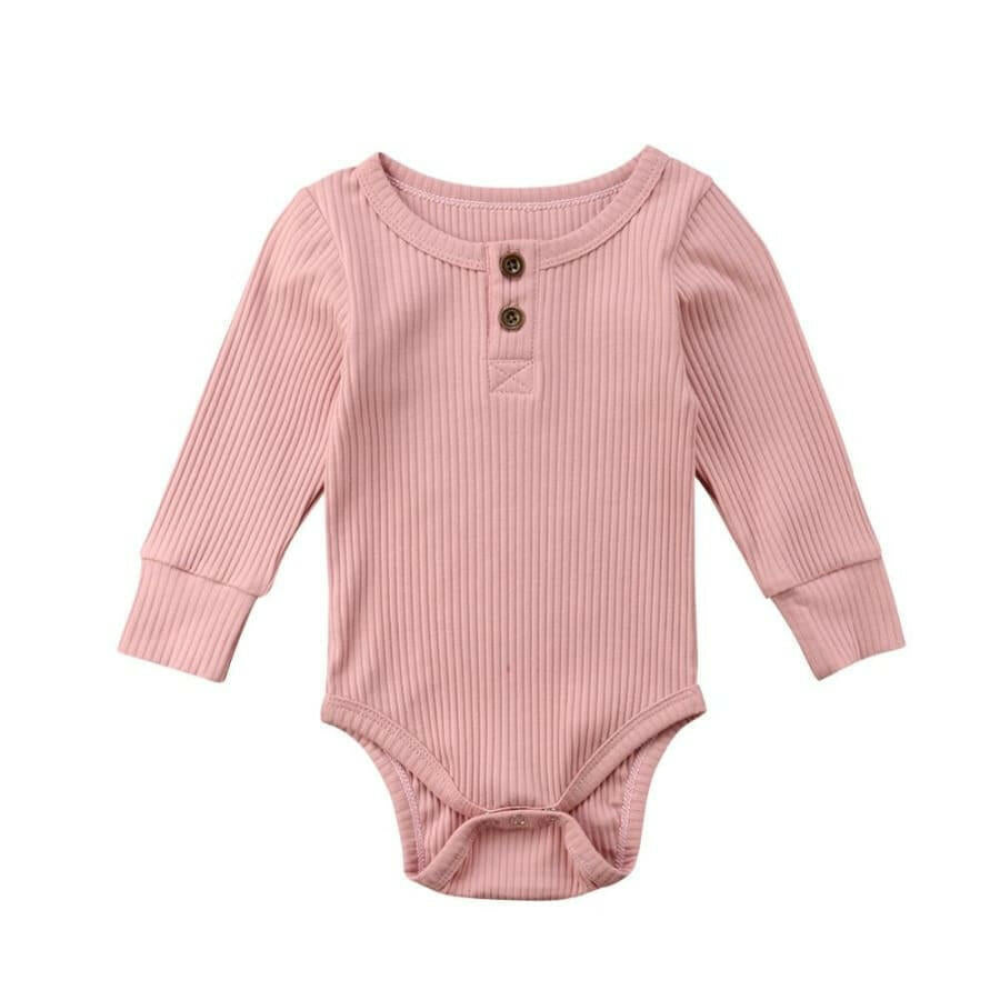 0-24 M Basic Long Sleeve Cotton Romper Bodysuit