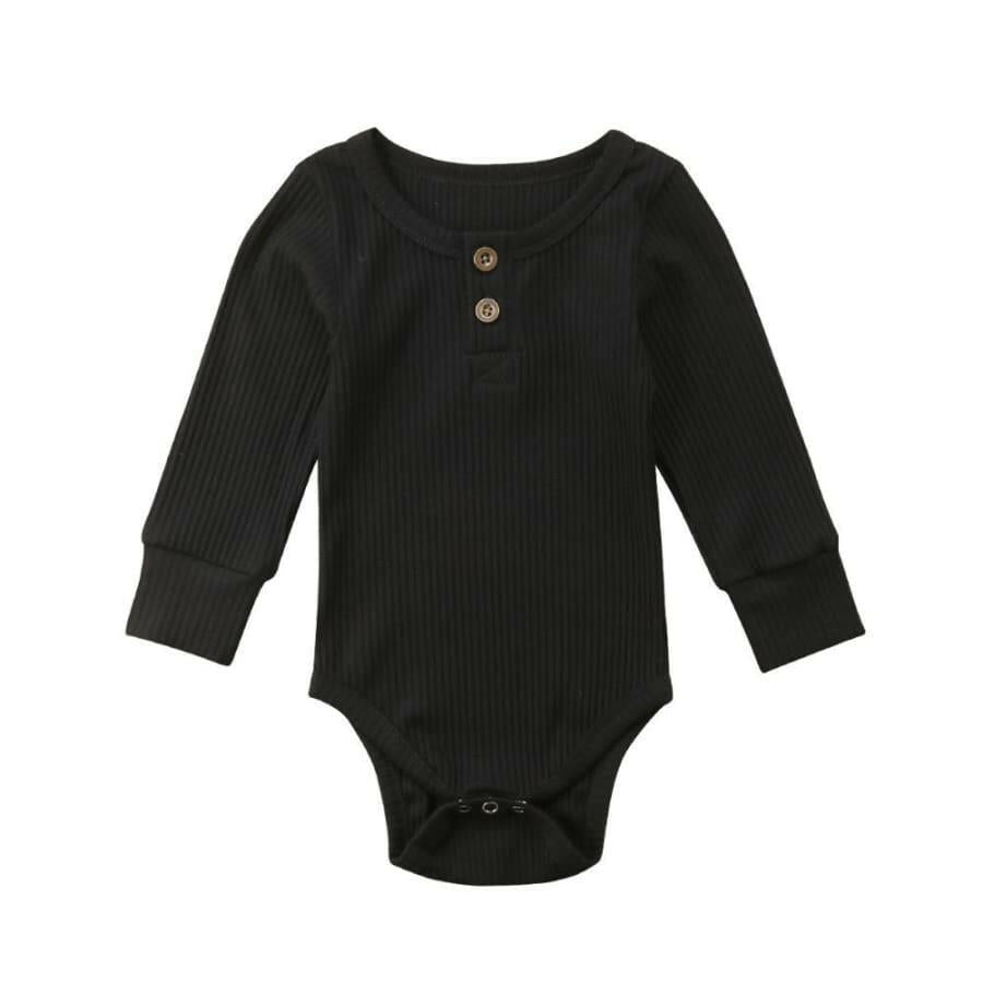 0-24 M Basic Long Sleeve Cotton Romper Bodysuit
