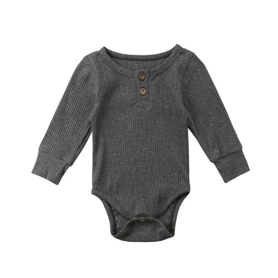 0-24 M Basic Long Sleeve Cotton Romper Bodysuit