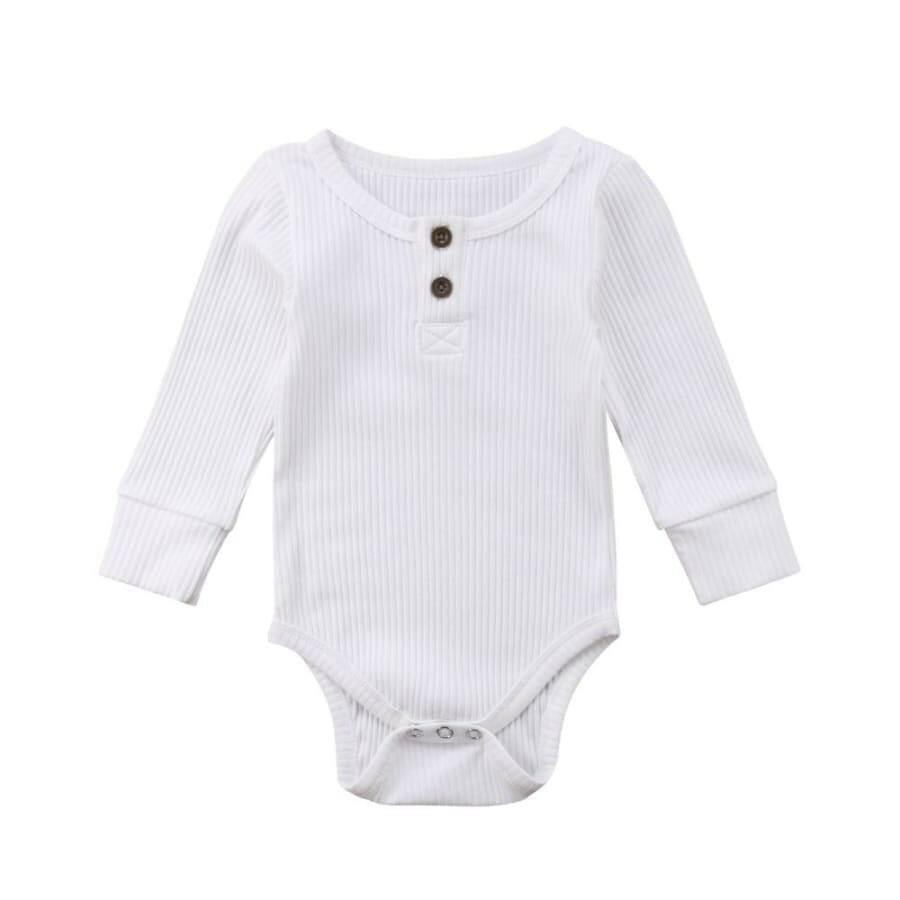 0-24 M Basic Long Sleeve Cotton Romper Bodysuit
