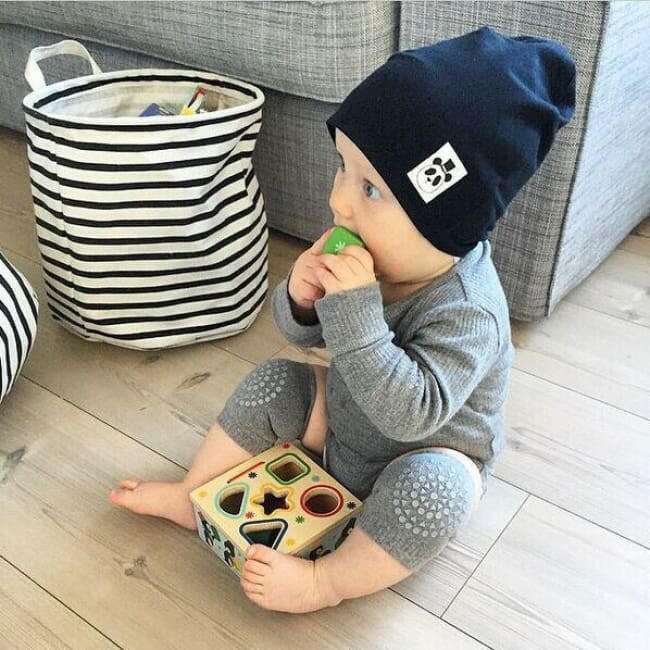 100% Cotton Knee Protectant For Your Crawling Baby - Gray - Knee Pads