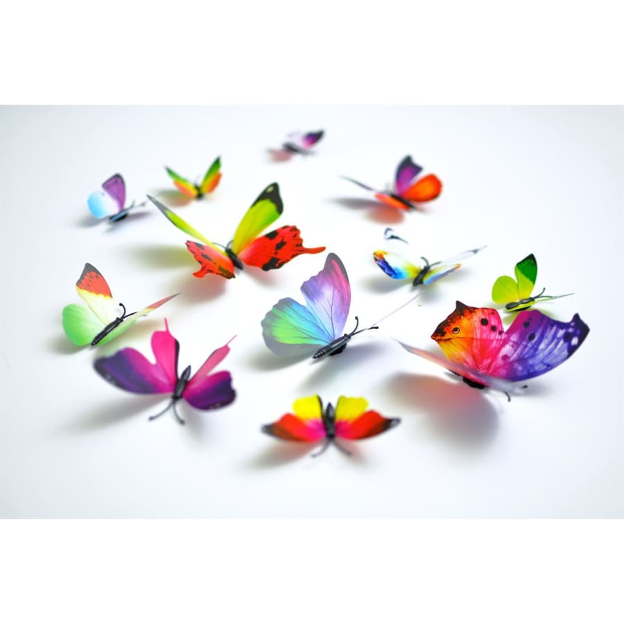 12 Piece 3D Butterfly Wall Art
