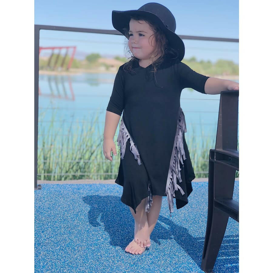 Amaya Tunic Dress With Tie Dye Fringe