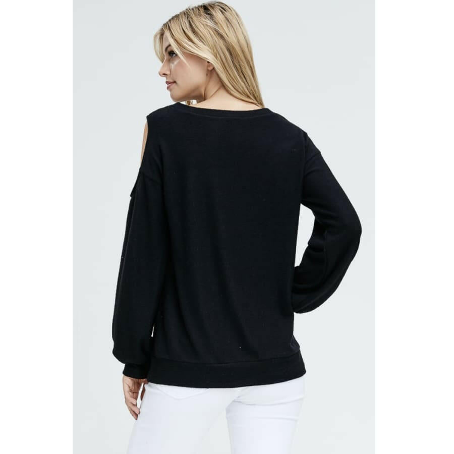 Cut Out Solid Knit Sweater