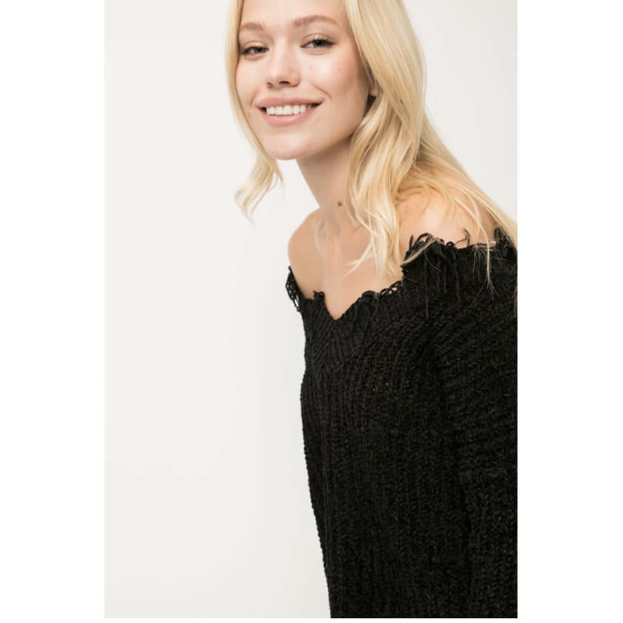 Distressed Chunky Knit Sweater