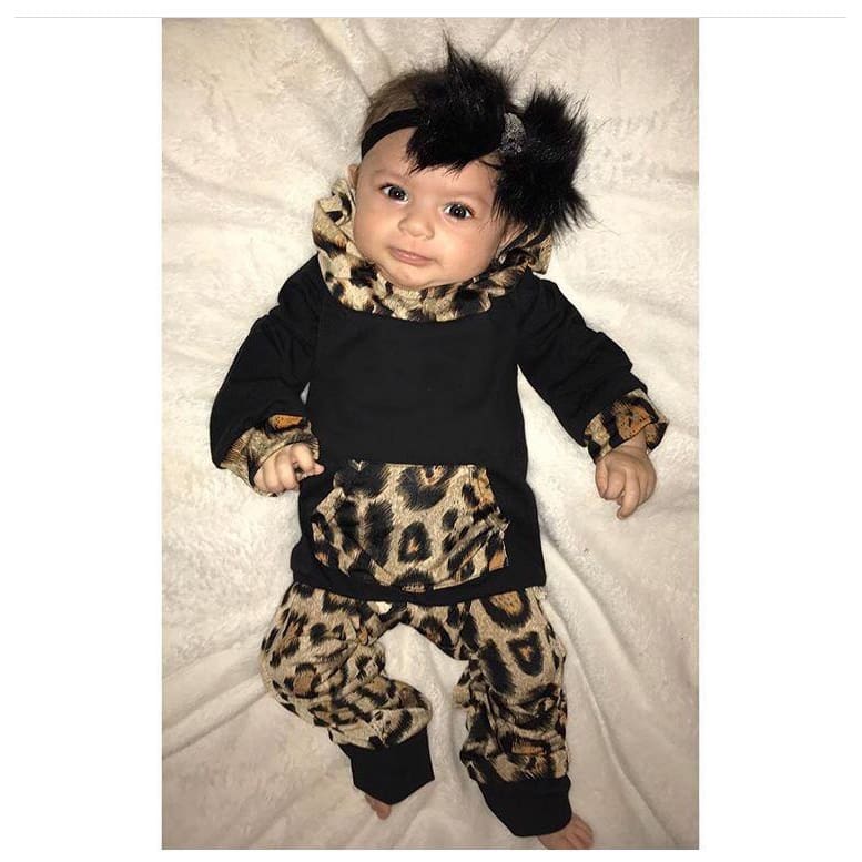 Fierce Leopard Girl Hooded Jogger Set