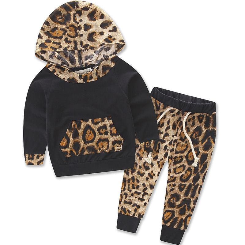 Fierce Leopard Girl Hooded Jogger Set