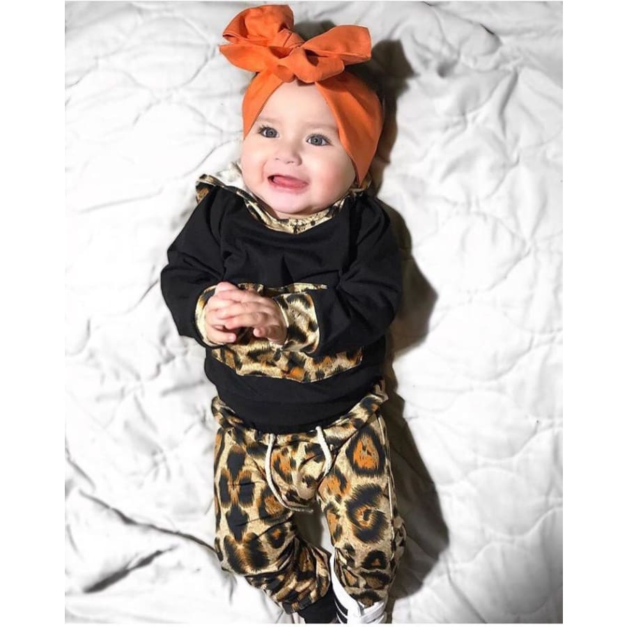 Fierce Leopard Girl Hooded Jogger Set