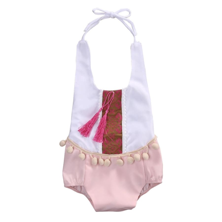 Genie Baby Halter Rompers - Pink / 4-6 Months