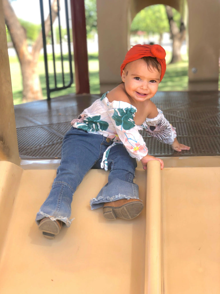 Banana Leaf Off Shoulder Romper.