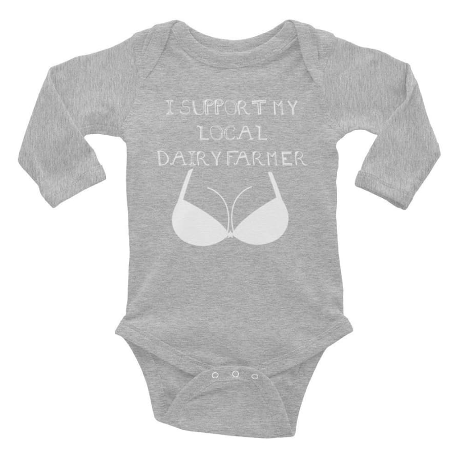 Infant Long Sleeve Bodysuit - Heather / Nb