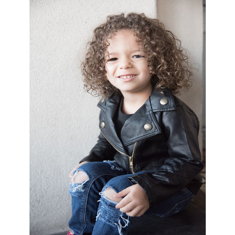 Kids Unisex Leather Jacket