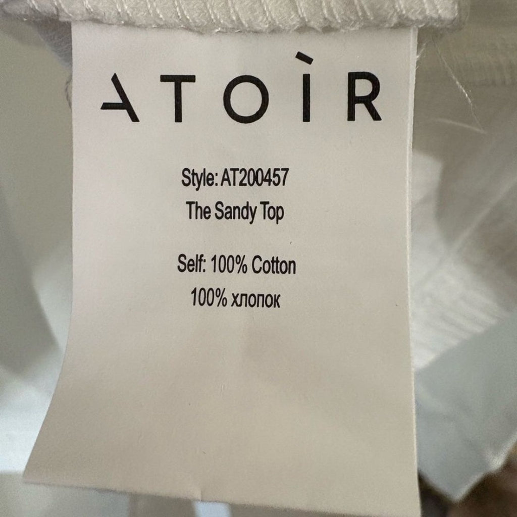 NWT ATOIR White Long Sleeve 100% Cotton The Sandy Top XS