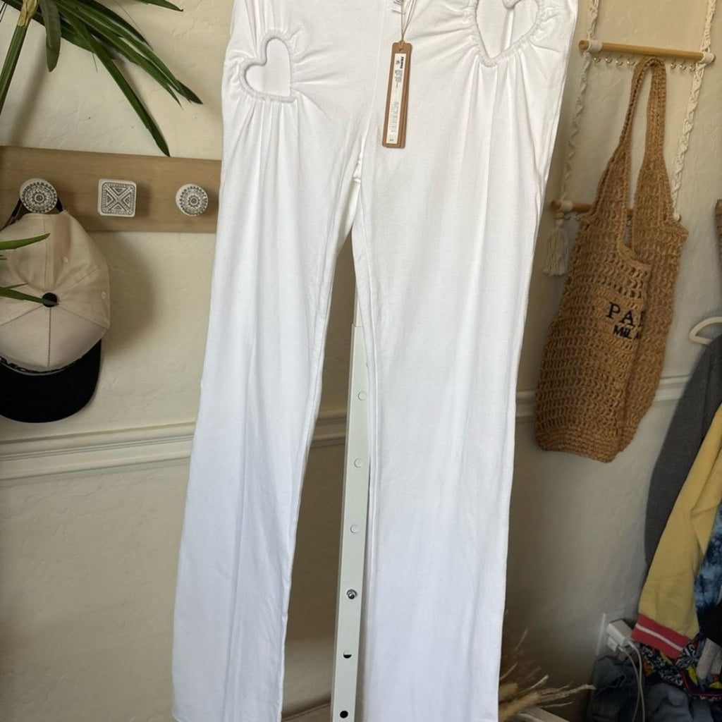 SKIMS White Heart Cutout Flare Jumpsuit