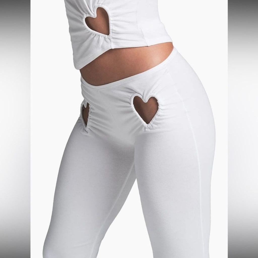 SKIMS White Heart Cutout Flare Jumpsuit