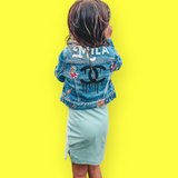 Personalized French Fry Sequin Toddler Custom Denim Jacket - Indigo –  itsmypartykids