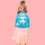 Denim KIDS CUSTOM Jean Jackets | Chenille patches| iron on patches| KidsBaby Toddler with Embroidered Personalized patches | Luxury Brand | Luxury Patches | CC