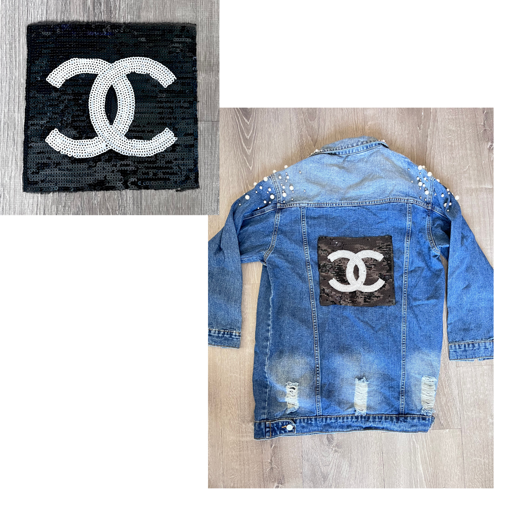 Designer Inspired Patches | Luxury Embroidered Patches | Custom Denim Jackets | Custom Vinyl Logos | CC luxury Patches | Sew on Patches | Chanel.