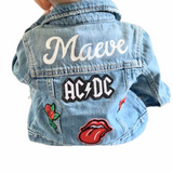 ACDC| Rolling stones|. Iron on patches| Denim KIDS CUSTOM Jean Jackets | Chenille patches| iron on patches| KidsBaby Toddler with Embroidered Personalized patches | Boys custom clothing | Kids personalized jacket | kids custom