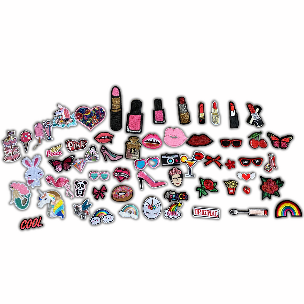 10PCS Princess Fairy Tale Iron On Patches - Rainbow Swan Castle Embroidered Badges