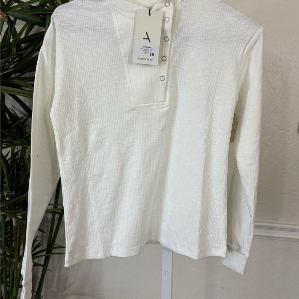 NWT ATOIR White Long Sleeve 100% Cotton The Sandy Top XS