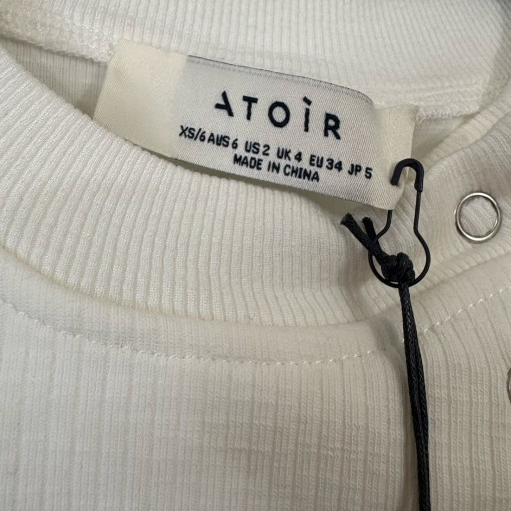 NWT ATOIR White Long Sleeve 100% Cotton The Sandy Top XS