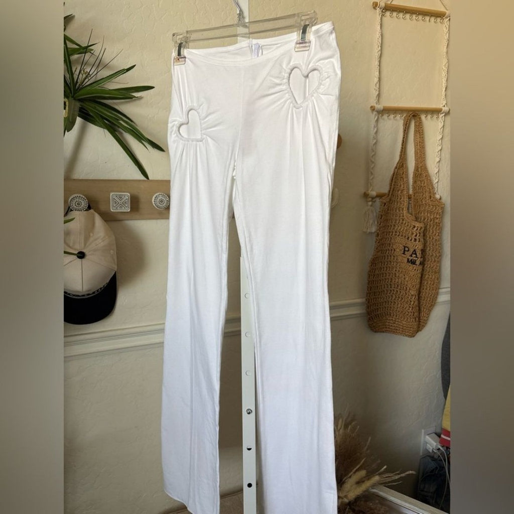 SKIMS White Heart Cutout Flare Jumpsuit