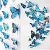 12 Piece 3D Butterfly Wall Art - Blue