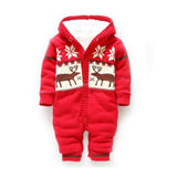 Baby Winter Thick Reindeer Bodysuit Fleece Lined