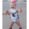 Deer Floral Black & White Romper