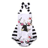 Deer Floral Black & White Romper