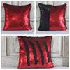 Double Color Sequin Pillow Cases - Matte Black & Red