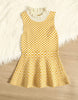 Girls Collared yellow checkered dress