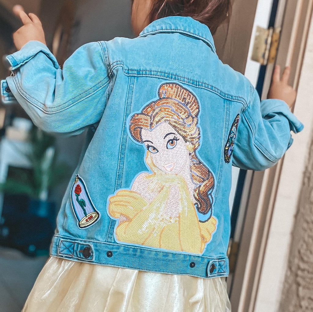 Disney Denim jacket | Princess jacket| Belle Princess Disney Denim jacket | Rhinestone denim jacket