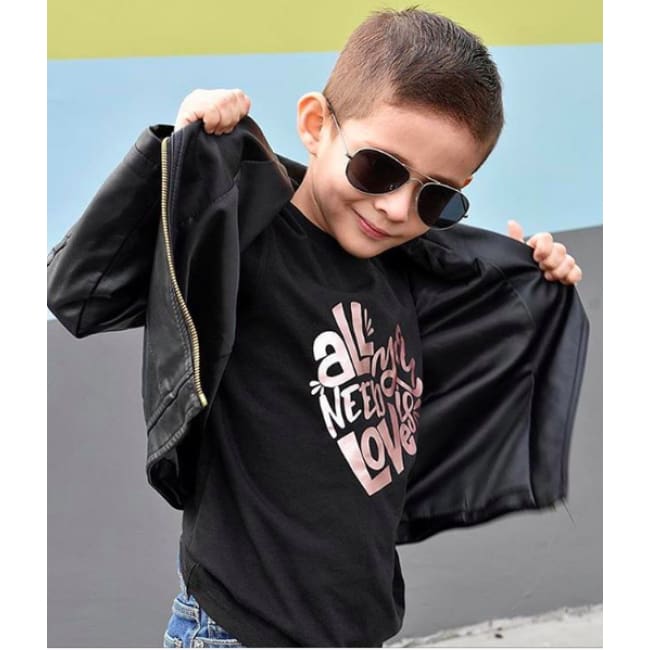 Kids Unisex Leather Jacket