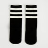 Knee High Printed Socks - Black With White Stripes / To 1 Years Old