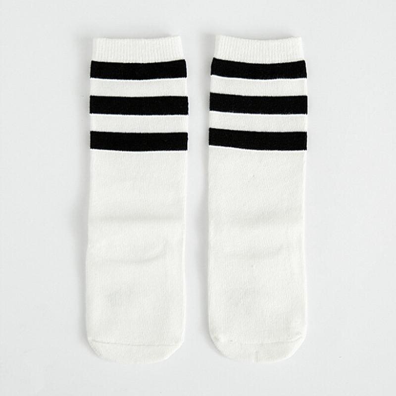 Knee High Printed Socks - Blackwhite Stripes / To 1 Years Old
