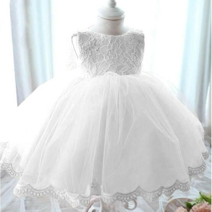 Landry Princess Lace Party Dress - White / 7-9 Months