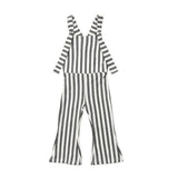 Bell Bottoms Striped Jumpsuit - Grey