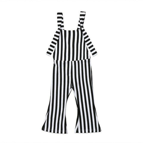Bell Bottoms Striped Jumpsuit - Grey