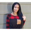 Red Plaid Long Sleeve With Pocket